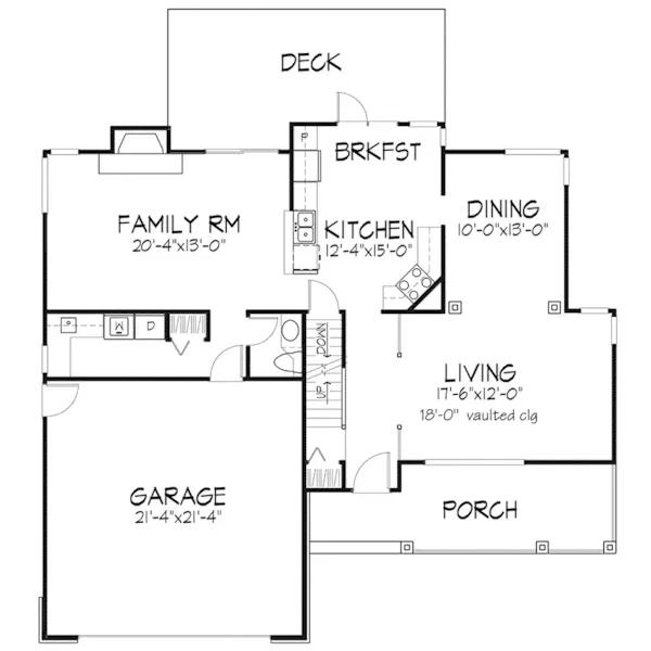 Country House Plan First Floor - Caleb Rustic Home 072D-0445 - Search House Plans and More