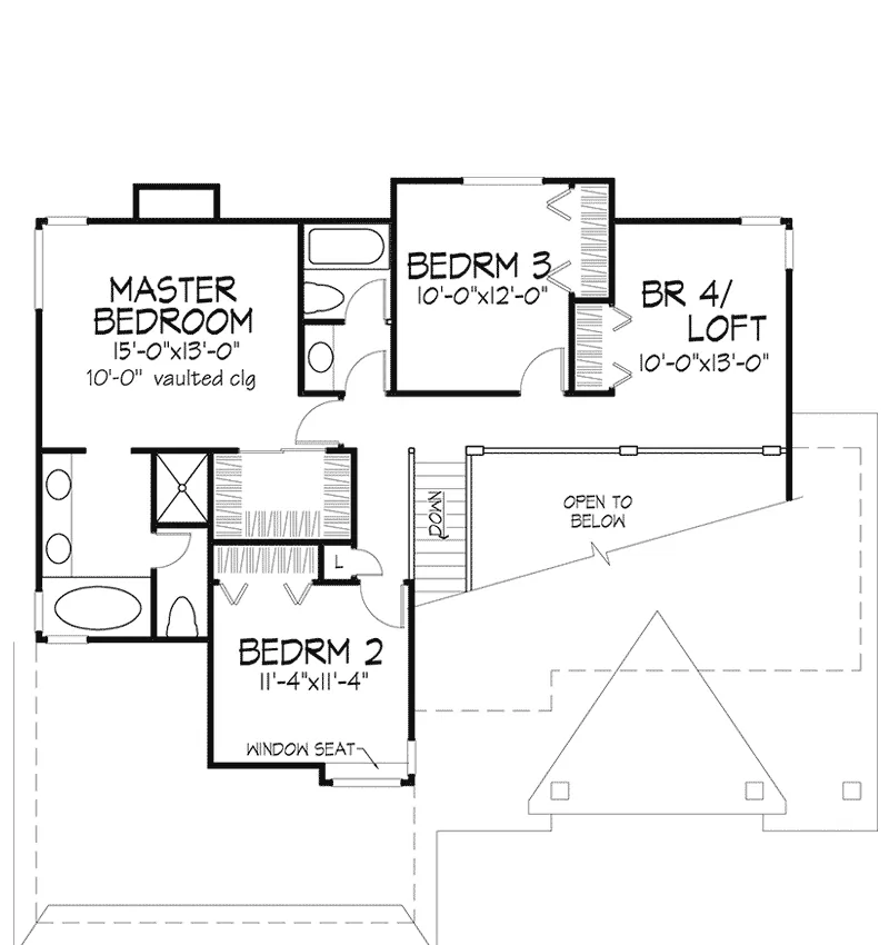 Modern House Plan Second Floor - Caleb Rustic Home 072D-0445 - Search House Plans and More