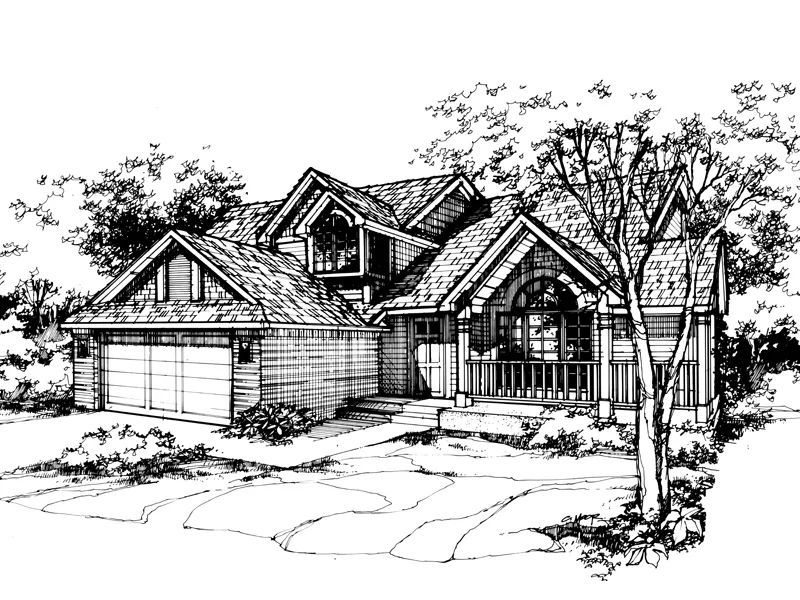 Traditional House Plan Front of Home - Caleb Rustic Home 072D-0445 - Search House Plans and More