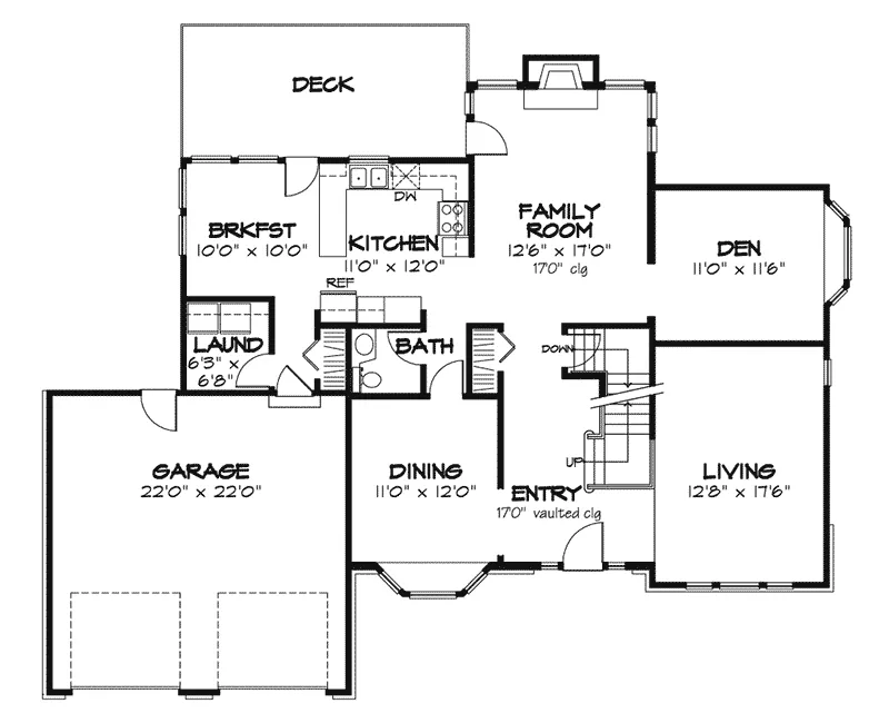 Traditional House Plan First Floor - Dover Station Colonial Home 072D-0446 - Search House Plans and More
