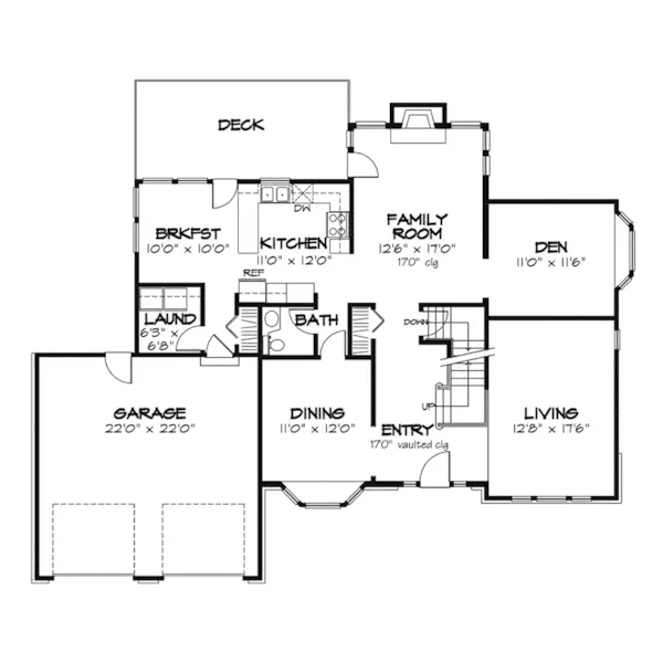 Traditional House Plan First Floor - Dover Station Colonial Home 072D-0446 - Search House Plans and More