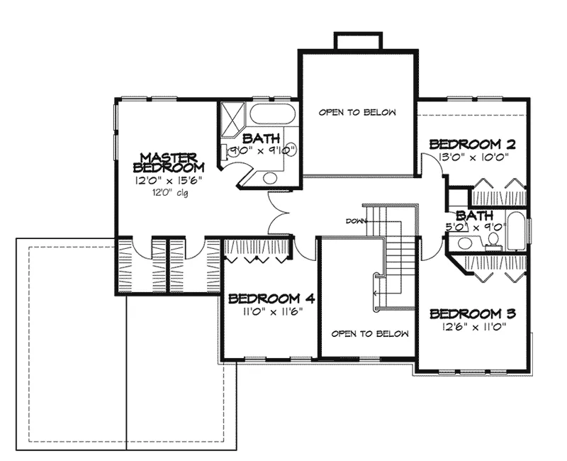 Colonial House Plan Second Floor - Dover Station Colonial Home 072D-0446 - Search House Plans and More