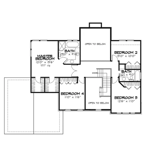 Traditional House Plan Second Floor - Dover Station Colonial Home 072D-0446 - Search House Plans and More