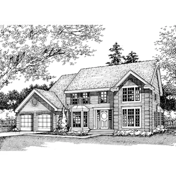 Traditional House Plan Front of Home - Dover Station Colonial Home 072D-0446 - Search House Plans and More