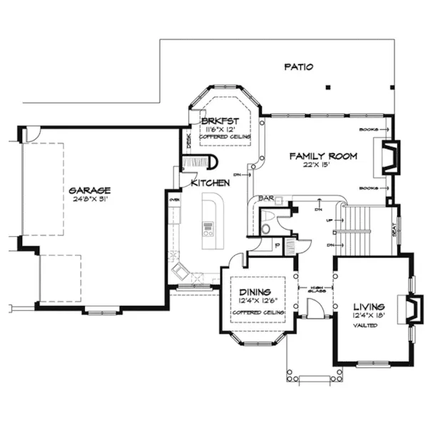 Traditional House Plan First Floor - Hollyberry Luxury Rustic Home 072D-0448 - Search House Plans and More