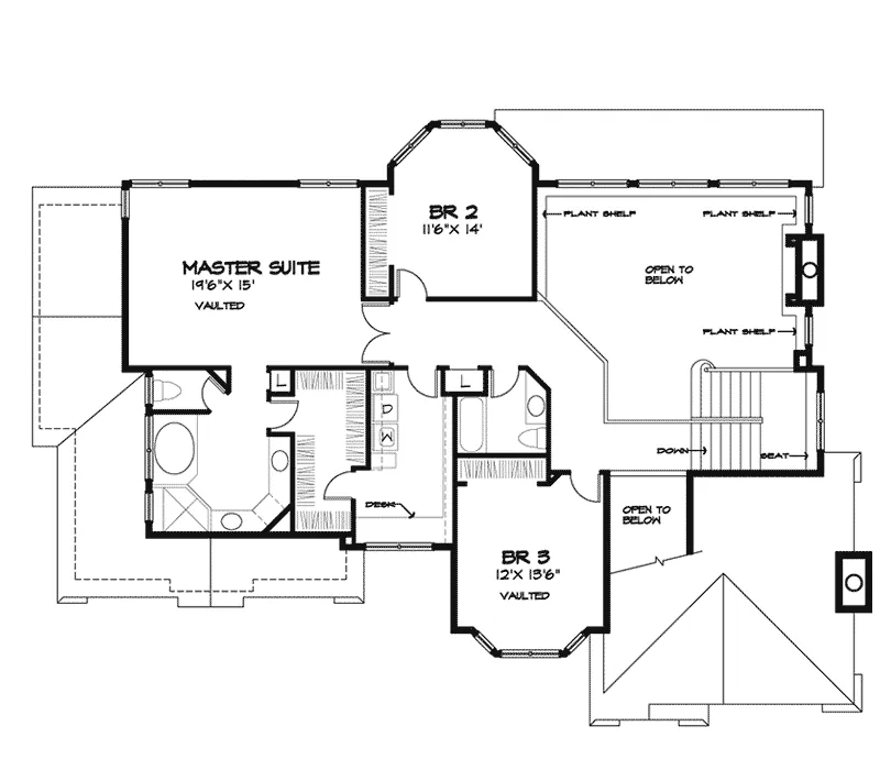Southern House Plan Second Floor - Hollyberry Luxury Rustic Home 072D-0448 - Search House Plans and More