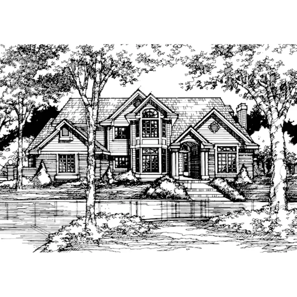 Traditional House Plan Front of Home - Hollyberry Luxury Rustic Home 072D-0448 - Search House Plans and More