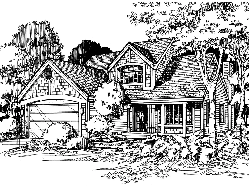Shingle House Plan Front of Home - Sedgewick Place Country Home 072D-0449 - Shop House Plans and More