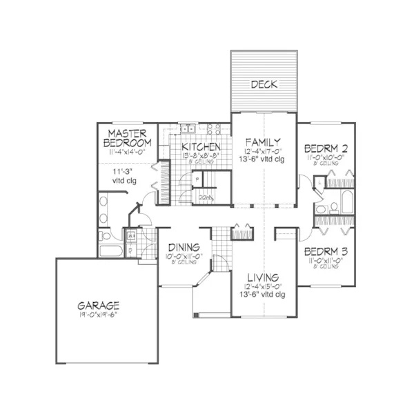 Traditional House Plan First Floor - Marion Garden Ranch Home 072D-0451 - Shop House Plans and More