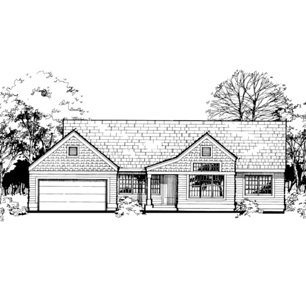 Traditional House Plan Front of Home - Marion Garden Ranch Home 072D-0451 - Shop House Plans and More