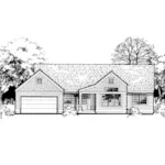 Traditional House Plan Front of Home - Marion Garden Ranch Home 072D-0451 - Shop House Plans and More