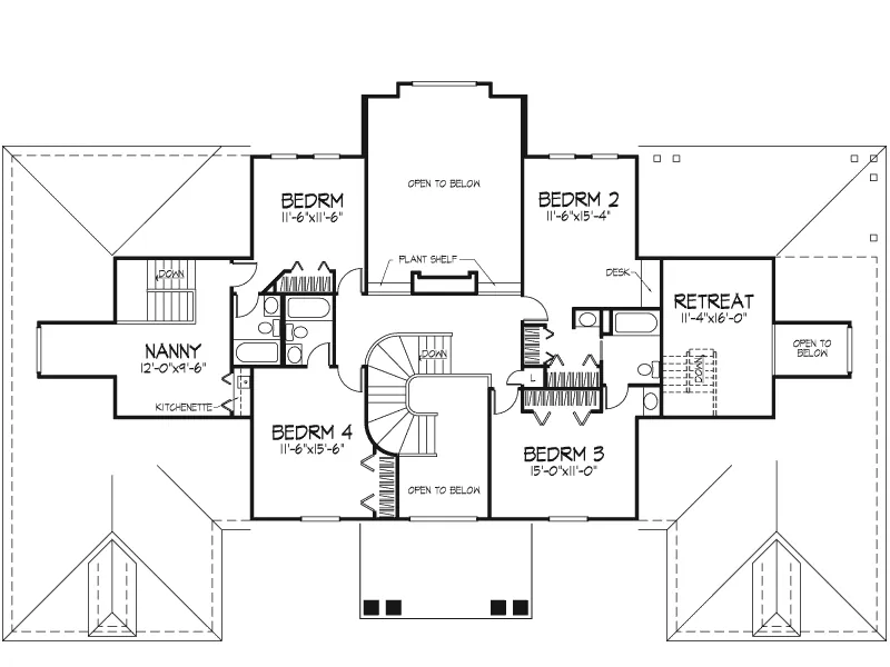 Southern Plantation House Plan Second Floor - Westleigh Terrace Luxury Home 072D-0452 - Shop House Plans and More