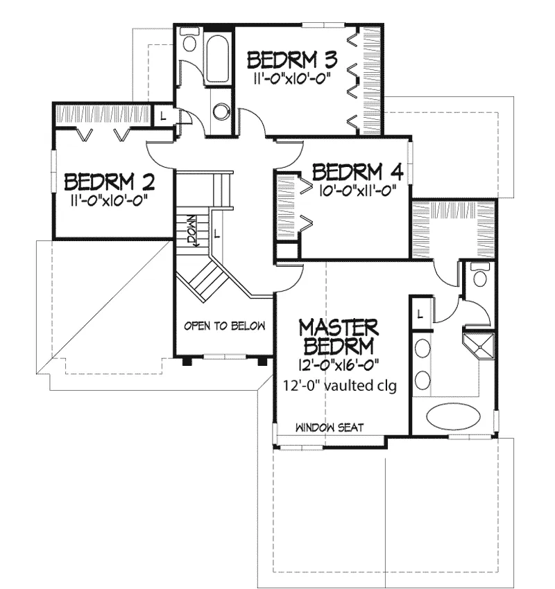 Traditional House Plan Second Floor - Francesca Southern Country Home 072D-0453 - Search House Plans and More
