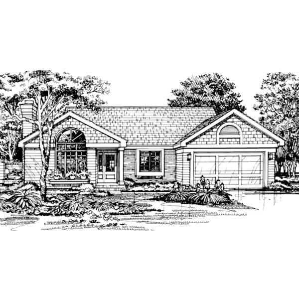 Ranch House Plan Front of Home - Conroy Elegant Ranch Home 072D-0454 - Search House Plans and More