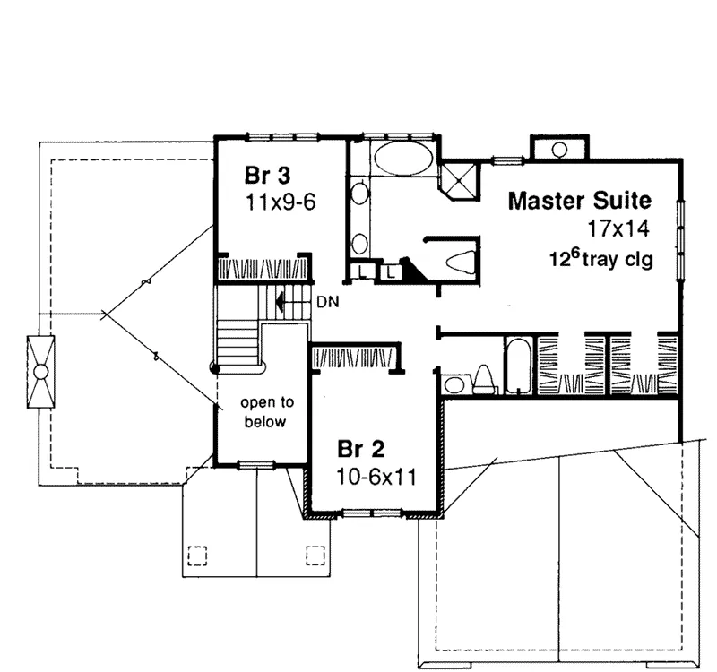 Traditional House Plan Second Floor - Cherry Glen Traditional Home 072D-0455 - Search House Plans and More