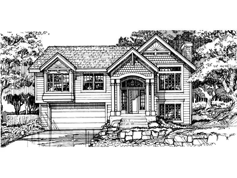 Arts & Crafts House Plan Front of Home - Greengate Shingle Style Home 072D-0458 - Search House Plans and More