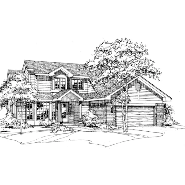 Traditional House Plan Front of Home - Oakglen Traditional Home 072D-0460 - Shop House Plans and More