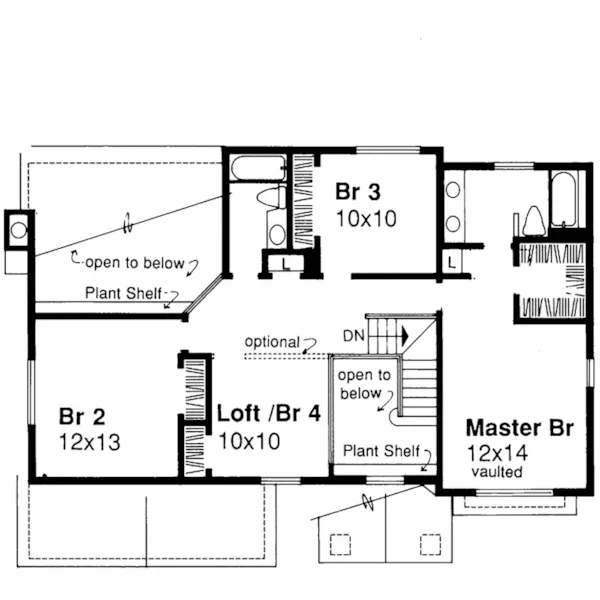 Modern House Plan Second Floor - Graydon Traditional Home 072D-0461 - Search House Plans and More