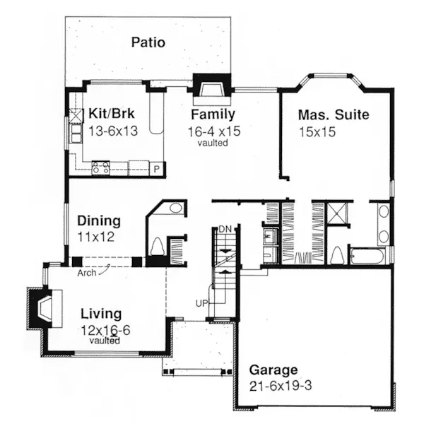 Southern House Plan First Floor - Norton Shores Rustic Home 072D-0462 - Shop House Plans and More