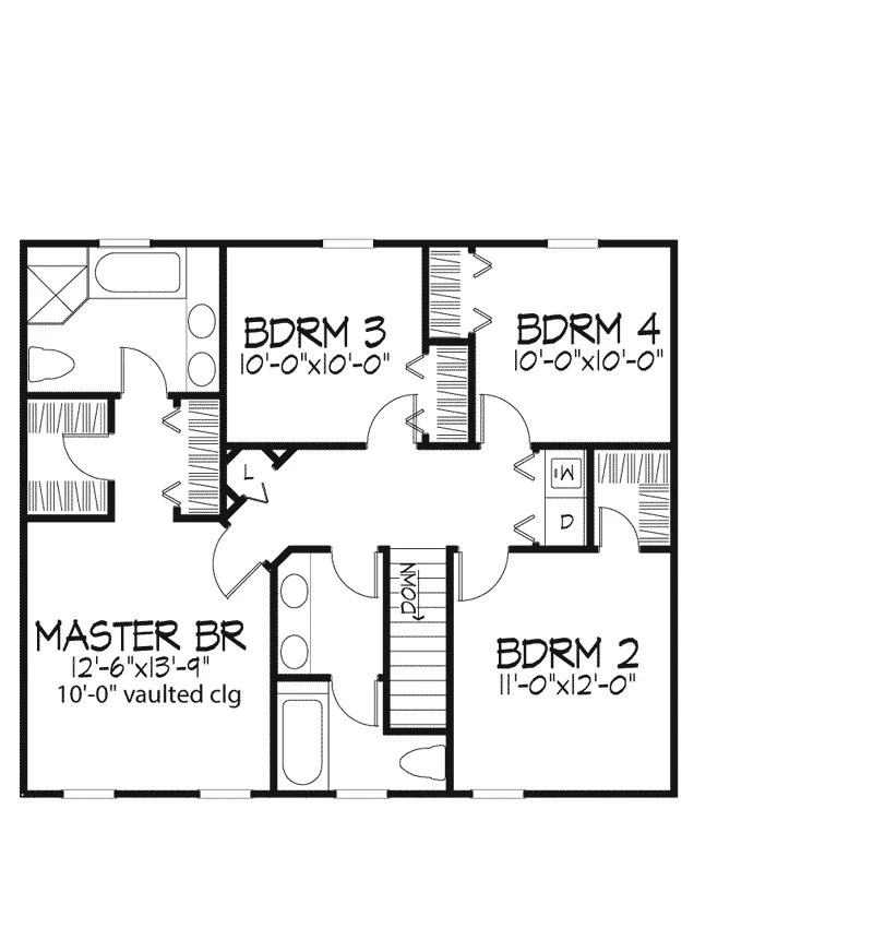 Traditional House Plan Second Floor - Principia Traditional Home 072D-0463 - Shop House Plans and More