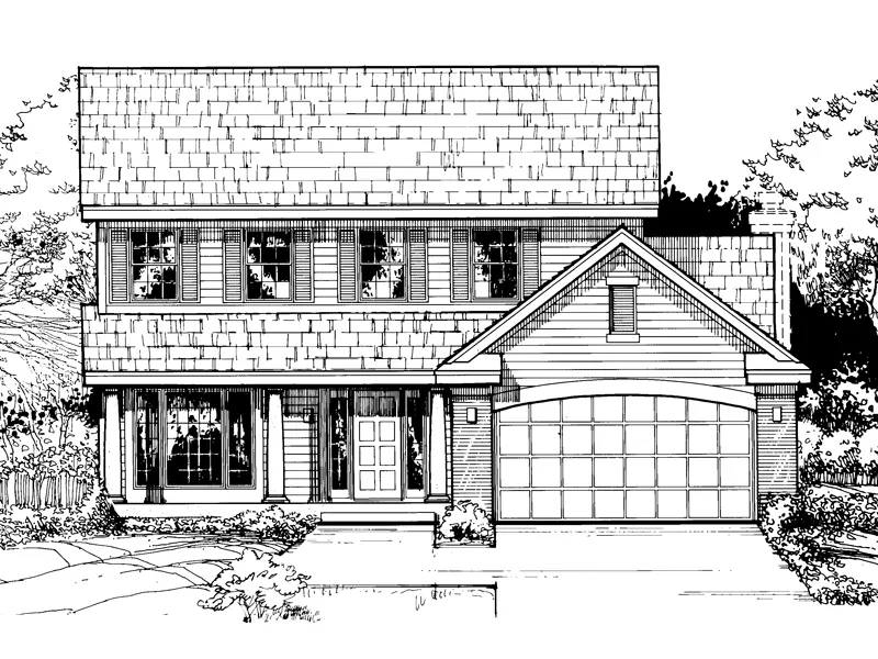 Traditional House Plan Front of Home - Principia Traditional Home 072D-0463 - Shop House Plans and More