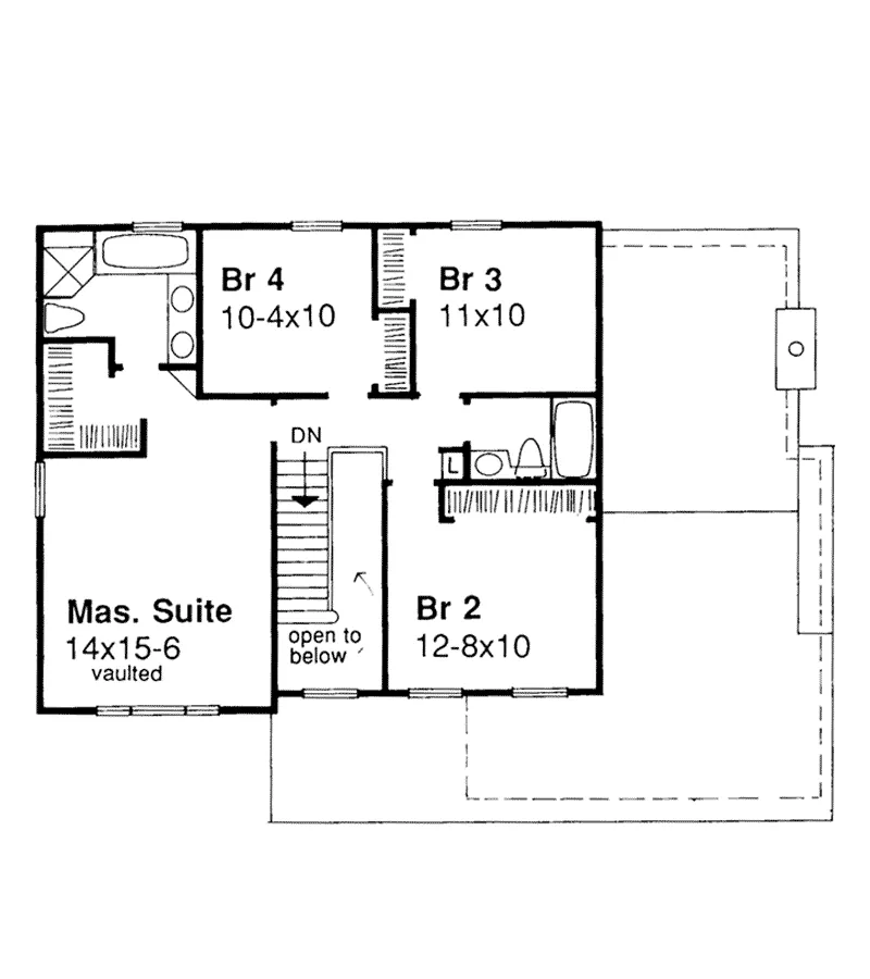Southern House Plan Second Floor - Eldredge Mill Traditional Home 072D-0464 - Search House Plans and More