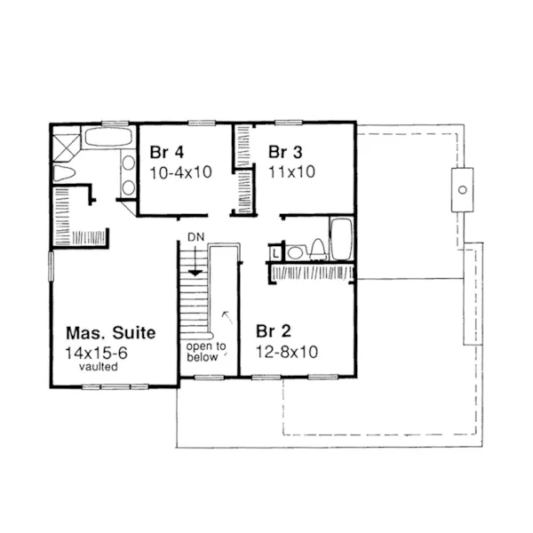 Traditional House Plan Second Floor - Eldredge Mill Traditional Home 072D-0464 - Search House Plans and More