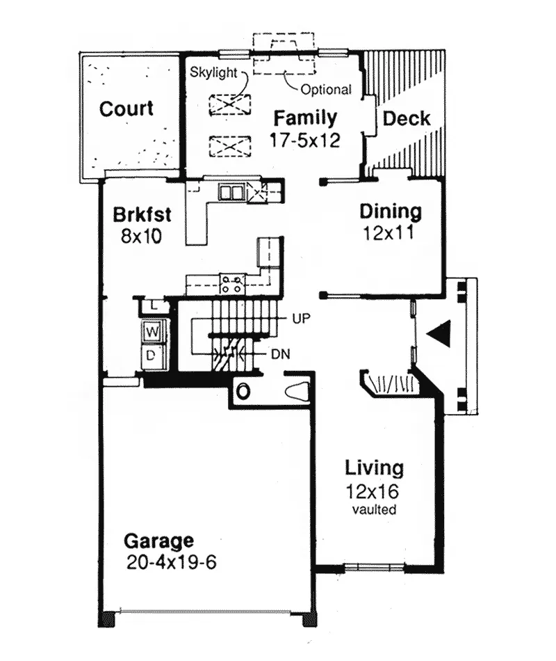 Contemporary House Plan First Floor - Blairbeth Smaller Lot Home 072D-0466 - Search House Plans and More