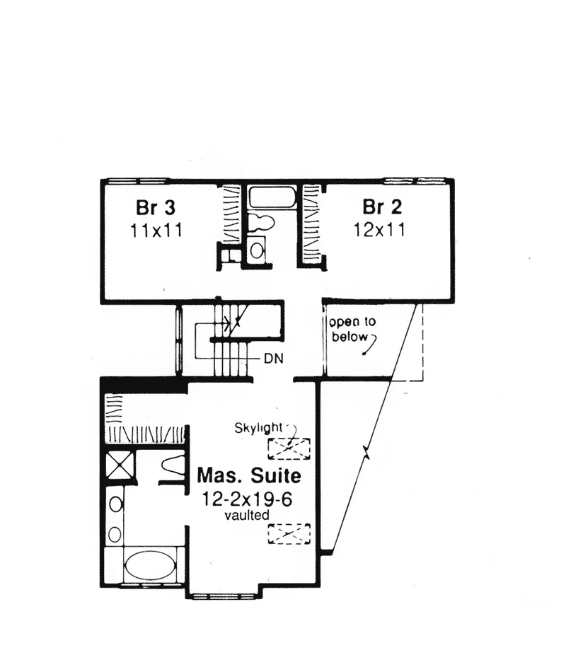 Contemporary House Plan Second Floor - Blairbeth Smaller Lot Home 072D-0466 - Search House Plans and More