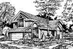 Contemporary House Plan Front of Home - Blairbeth Smaller Lot Home 072D-0466 - Search House Plans and More