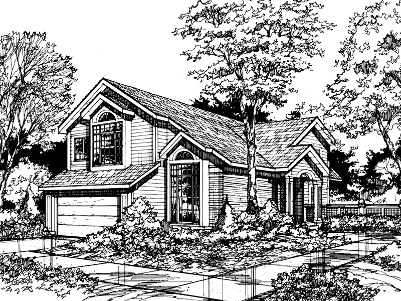 Traditional House Plan Front of Home - Goldenhorn Modern Home 072D-0467 - Search House Plans and More