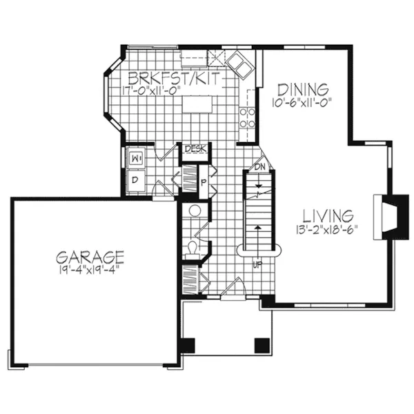 Traditional House Plan First Floor - Glenmary Contemporary Home 072D-0468 - Search House Plans and More