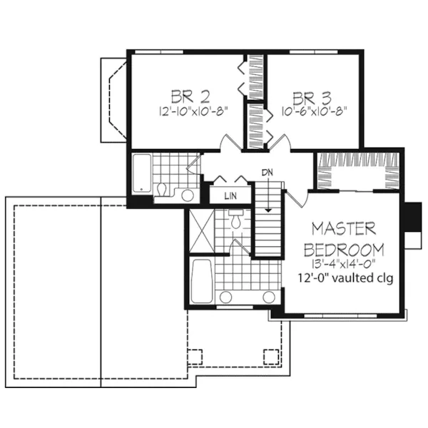 Traditional House Plan Second Floor - Glenmary Contemporary Home 072D-0468 - Search House Plans and More