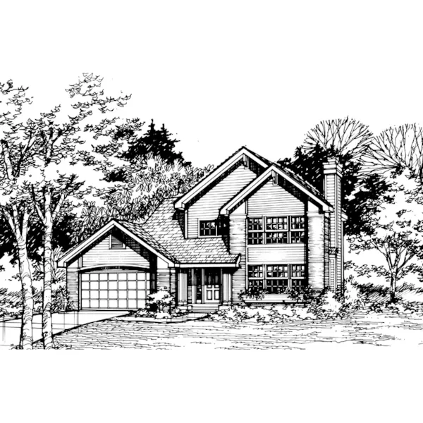 Traditional House Plan Front of Home - Glenmary Contemporary Home 072D-0468 - Search House Plans and More