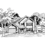 Traditional House Plan Front of Home - Glenmary Contemporary Home 072D-0468 - Search House Plans and More