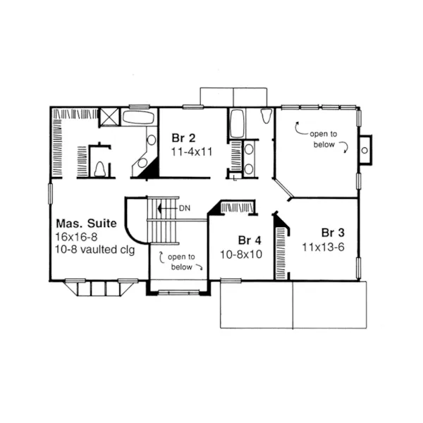 Southern House Plan Second Floor - Millstone Mill Traditional Home 072D-0469 - Shop House Plans and More