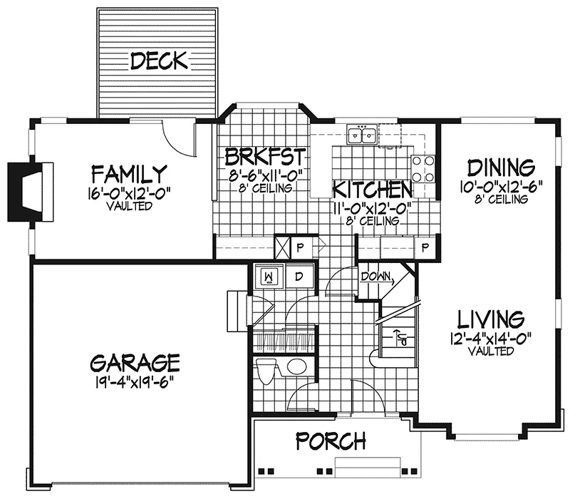 Traditional House Plan First Floor - Marvista Traditional Home 072D-0470 - Shop House Plans and More