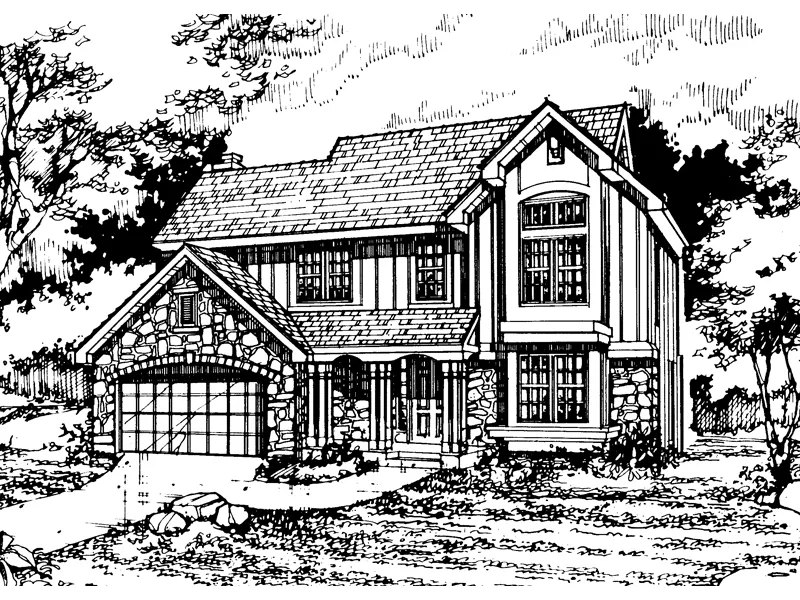 Contemporary House Plan Front of Home - Marvista Traditional Home 072D-0470 - Shop House Plans and More