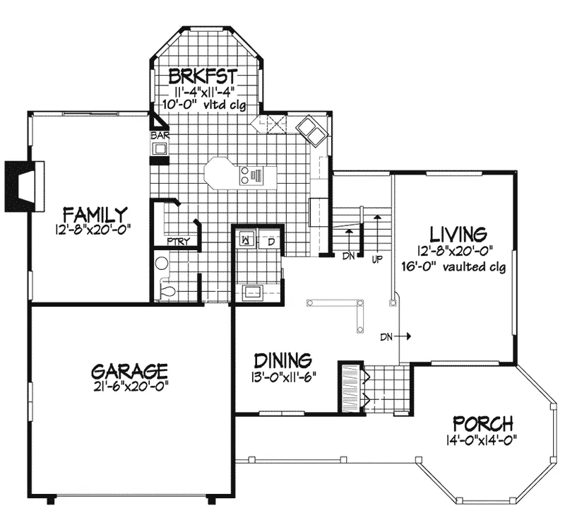 Farmhouse Plan First Floor - Queen Anne Place Victorian Home 072D-0474 - Shop House Plans and More