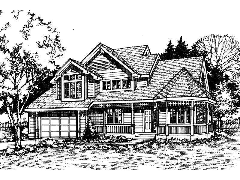 Victorian House Plan Front of Home - Queen Anne Place Victorian Home 072D-0474 - Shop House Plans and More