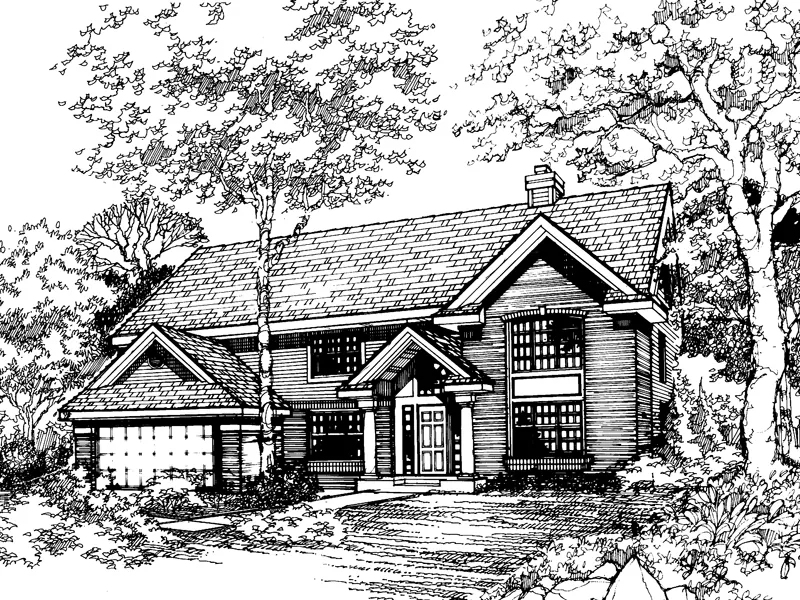 Contemporary House Plan Front of Home - Sycamore Hill Colonial Home 072D-0476 - Shop House Plans and More