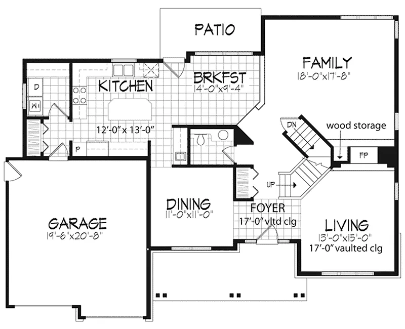 Southern House Plan First Floor - Bettendorf Modern Country Home 072D-0477 - Search House Plans and More