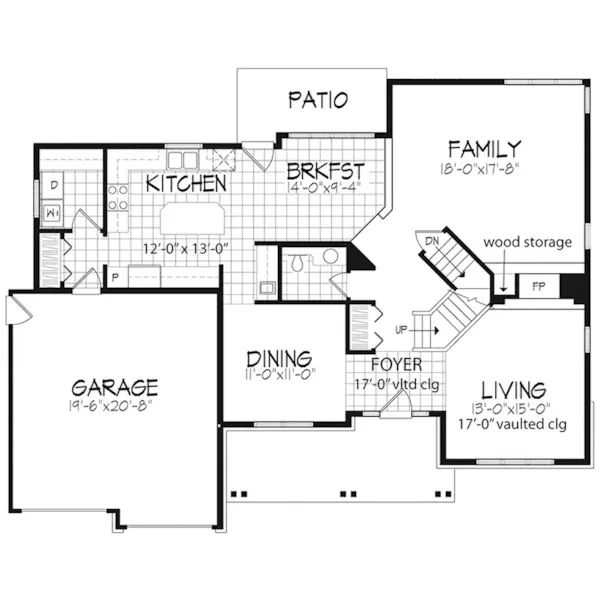 Traditional House Plan First Floor - Bettendorf Modern Country Home 072D-0477 - Search House Plans and More