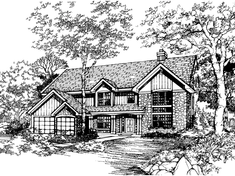 Southern House Plan Front of Home - Bettendorf Modern Country Home 072D-0477 - Search House Plans and More