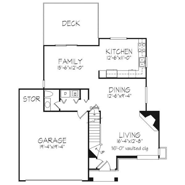 Bungalow House Plan First Floor - Kelsey Anne Small Lot Home 072D-0478 - Search House Plans and More