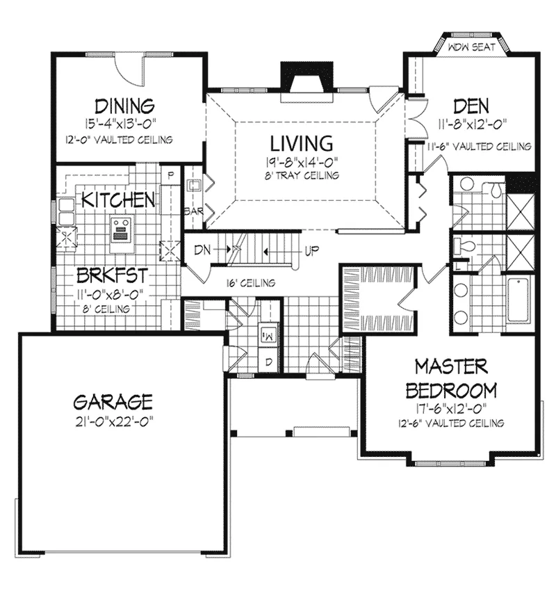 Contemporary House Plan First Floor - Burtonville Country Home 072D-0479 - Search House Plans and More