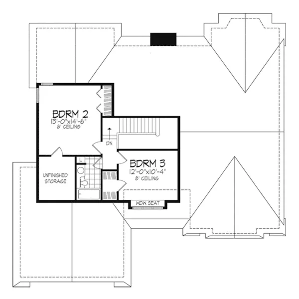 Contemporary House Plan Second Floor - Burtonville Country Home 072D-0479 - Search House Plans and More