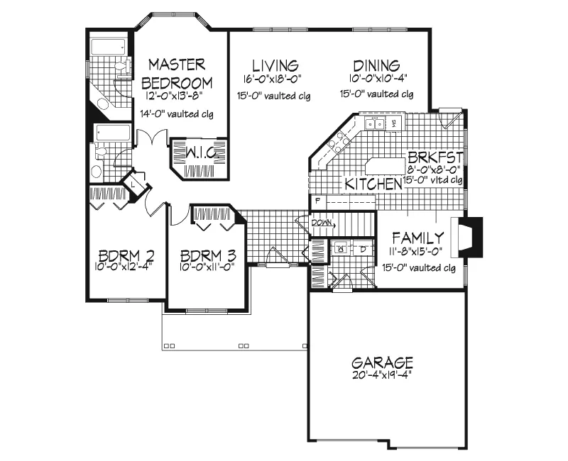 Country House Plan First Floor - Eagle Glen Ranch Home 072D-0484 - Search House Plans and More