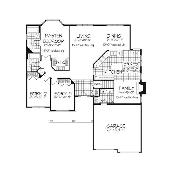 Southern House Plan First Floor - Eagle Glen Ranch Home 072D-0484 - Search House Plans and More