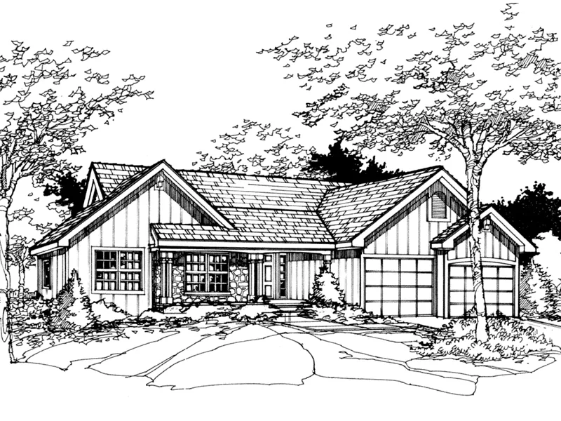 Traditional House Plan Front of Home - Eagle Glen Ranch Home 072D-0484 - Search House Plans and More